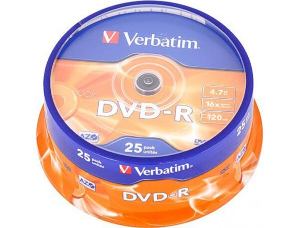 DVD-R MEDIJ VERBATIM 25PK CB 16X 4,7GB na postolju_0