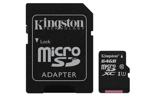 SDXC Kingston micro SD 64GB CANVAS SELECT 80MB/10MB/s, UHS-I Speed Class 1 (U1), adapter_0