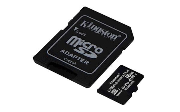 SDHC Kingston micro 16GB CANVAS SELECT Plus, 100MB/s, C10 UHS-I, adapter_0