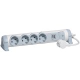 Multi-outlet extension with USB chargers 2.4 A - 4x2P+E - 1.5 m cord - white/grey_0
