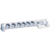 Multi-outlet extension with USB chargers 2.4 A - 6x2P+E - 1.5 m cord - white/grey_0