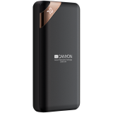 CANYON PB-202, Power bank 20000mAh Li-poly battery, Input 5V/2A, Output 5V/2.1A(Max), with Smart IC and power display, Black, USB cable length 0.25m, 137*67*25mm, 0.360Kg_0