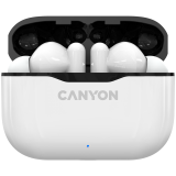 CANYON TWS-3 Bluetooth headset, with microphone, BT V5.0, Bluetrum AB5376A2, battery EarBud 40mAh*2+Charging Case 300mAh, cable length 0.3m, 62*22*46mm, 0.046kg, White_0
