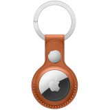 AirTag Leather Key Ring - Saddle Brown_0