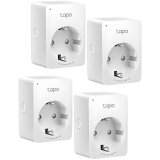 TP-Link Tapo P100(4-pack) Mini Smart Wi-Fi Socket, 220-240 V, 50/60 Hz, Max Load 10 A, 1200W, , 2.4 GHz Wi-Fi, Bluetooth 4.2 (onboarding only), 802.11 b/g/n, Amazon Certified for Humans (FFS), Voice Control (works with Amazon Alexa and Google As.)_0