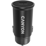 Canyon C-20, PD 20W Pocket size car charger, input: DC12V-24V, output: PD20W, support iPhone12 PD fast charging, Compliant with CE RoHs , Size: 50.6*23.4*23.4, 18g, Black_0