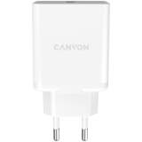 Canyon, Wall charger with 1*USB, QC3.0 24W, Input: 100V-240V, Output: DC 5V/3A,9V/2.67A,12V/2A, Eu plug, Over-load, over-heated, over-current and short circuit protection, CE, RoHS ,ERP. Size:89*46*26.5 mm,58g, White_0