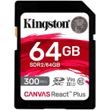 Kingston 64GB Canvas React Plus SDXC UHS-II 300R/260W U3 V90 for Full HD/4K/8K, EAN: 740617301953_0