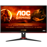 AOC Monitor LED 24G2SPAE/BK Gaming 165Hz (23.8” 1920x1080, IPS, 300cd/m², 1ms, 2xHDMI, 1 x VGA, 1xDP, Tilt) Black-Red, 3y_0