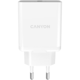 CANYON H-36-01, QC3.0 36W WALL Charger with 1-USB A Input: 100V-240V, Output: USB-A:QC3.0 36W (5V3A/9V3.0A/12V3.0A), Eu plug , Over- Voltage , over-heated, over-current and short circuit protection Compliant with CE RoHs,ERP.Size:90*46*27.5mm, 71g, Whi_0