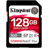 Kingston 128GB Canvas React Plus SDXC UHS-II 300R/260W U3 V90 for Full HD/4K/8K, EAN: 740617301960_0
