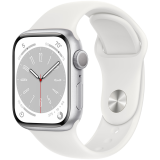Apple Watch S8 GPS 41mm Silver Aluminium Case with White Sport Band - Regular_0