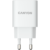 CANYON H-18-01, Wall charger with 1*USB, QC3.0 18W, Input: 100V-240V, Output: DC 5V/3A,9V/2A,12V/1.5A, Eu plug, OCP/OVP/OTP/SCP, CE, RoHS ,ERP. Size: 80.17*41.23*28.68mm, 50g, White_0
