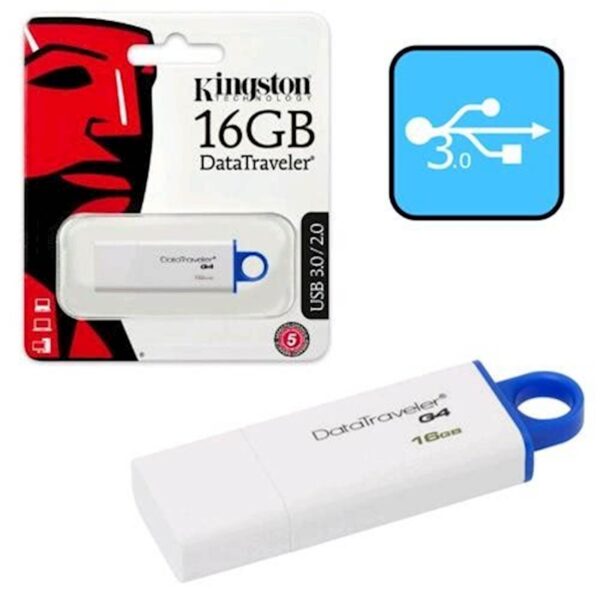 USB Kingston 16GB DTIG4 3.0, bijelo-plava, s poklopcem_0