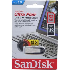 USB SanDisk 32GB ULTRA FLAIR 3.0, srebro, metal, bez poklopca_0