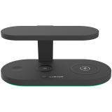 CANYON WS-501 5in1 Wireless charger, with UV sterilizer, with touch button for Running water light, Input QC36W or PD30W, Output 15W/10W/7.5W/5W, USB-A 10W(max), Type c to USB-A cable length 1.2m, 188*90*81mm, 0.249Kg, Black_0