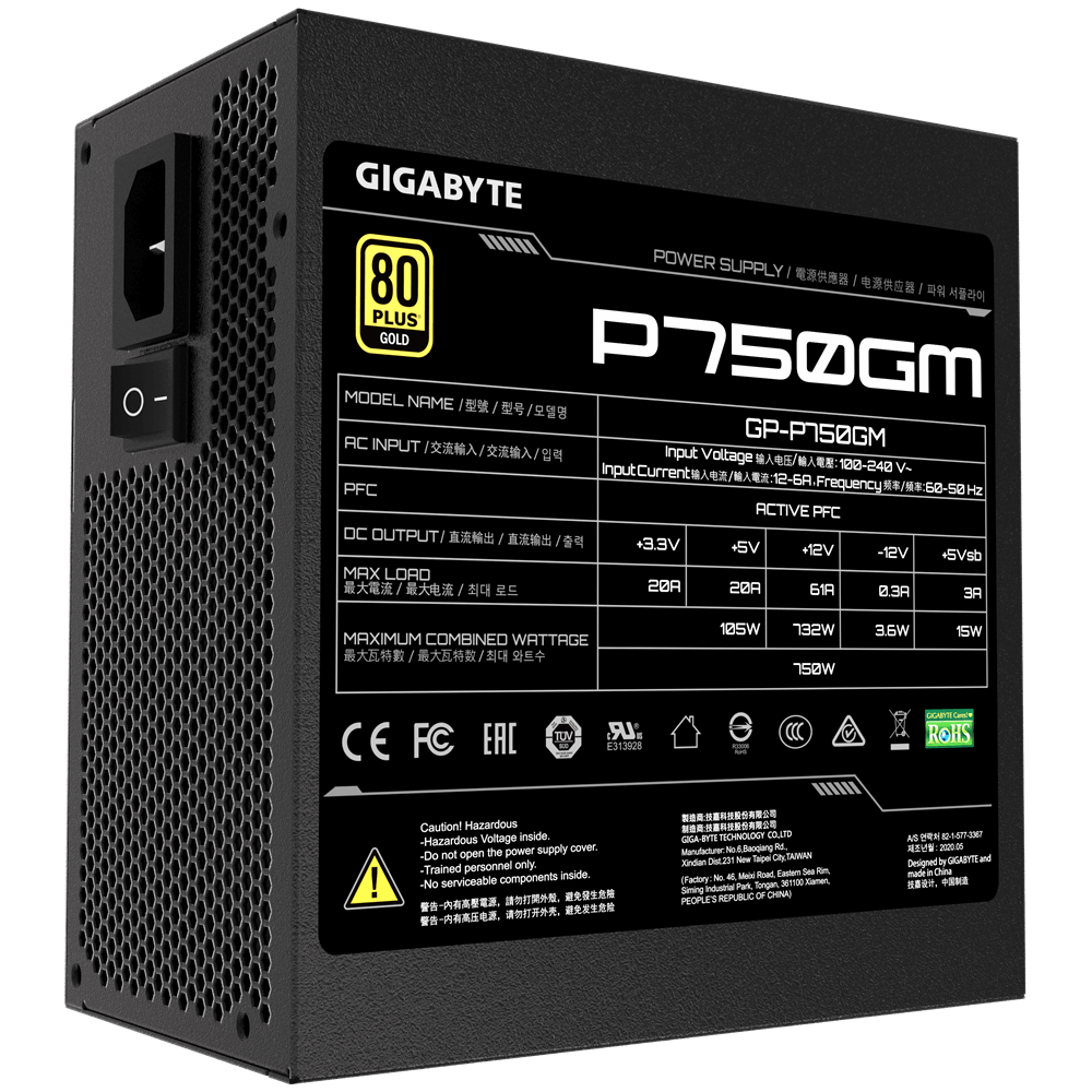 Gigabyte PSU 750W Modular, 80+ GOLD_0