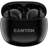 CANYON TWS-5, Bluetooth headset, with microphone, BT V5.3 JL 6983D4, Frequence Response:20Hz-20kHz, battery EarBud 40mAh*2+Charging Case 500mAh, type-C cable length 0.24m, size: 58.5*52.91*25.5mm, 0.036kg, Black_0