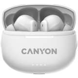 CANYON TWS-8, Bluetooth headset, with microphone, with ENC, BT V5.3 BT V5.3 JL 6976D4, Frequence Response:20Hz-20kHz, battery EarBud 40mAh*2+Charging Case 470mAh, type-C cable length 0.24m, Size: 59*48.8*25.5mm, 0.041kg, white_0