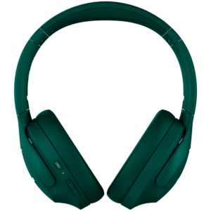 CANYON OnRiff 10, Canyon Bluetooth headset,with microphone,with Active Noise Cancellation function, BT V5.3 AC7006, battery 300mAh, Type-C charging plug, PU material, size:175*200*84mm, charging cable 80cm and audio cable 150cm, Green, weight:253g_0