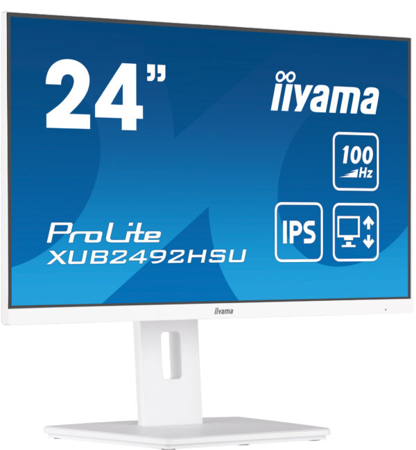 IIYAMA Monitor LED XUB2492HSU-W6 WHITE 23.8" IPS 1920 x 1080 @100Hz 16:9 250 cd/m² 1300:1 0.4ms HDMI DP USB 4 x 3.2 Full Ergonomic_0
