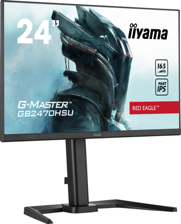 IIYAMA Monitor 24" ETE Fast IPS Gaming, G-Master Red Eagle, FreeSync Premium, 1920x1080@165Hz, 250cd/m², 1100:1, HDMI, DisplayPort, 0,8ms (MPRT), Speakers, USB-HUB (2x2.0), Black Tuner, 15cm Height Adj. Stand_0