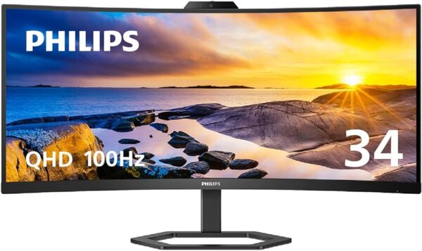 PHILIPS Monitor LED 34E1C5600HE/00 Collaboration 34" 3440 x 1440 @ 100 Hz* 21:9 1ms MPRT 300 cd/m² 3000:1 HDMI 2.0 x 1, DisplayPort 1.2 x 1, USB-C x 1 (DisplayPort Alt mode, data and Power Delivery) HAS_0