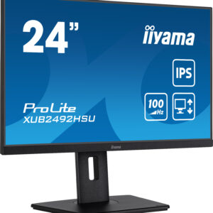 IIYAMA Monitor LED XUB2492HSU-B6 24” IPS 1920 x 1080 @100Hz 250 cd/m² 1300:1 0.4ms HDMI DP USBx4 height, swivel, tilt, pivot (rotation both sides)_0