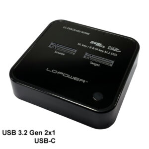 LC-Power Docking station NVMEM.2 SSD, USB-C port, 2x SSD-a,Transfer rate do 10 Gb/s_0