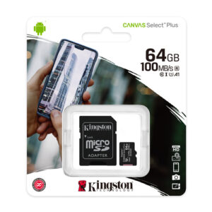 Kingston MicroSD 64GB Class 10Canvas Select Plus100MBs Read,Class 10 UHS-I_0