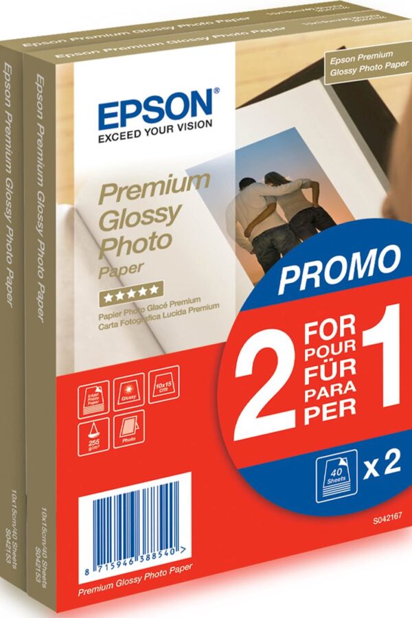 Papir EPSON Premium Glossy 10x15, 2x40l, 255 g/m2_0
