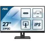 AOC Monitor LED 27” 27P2C Black IPS USB-C, 16:9, 1920x1080, 4ms, 250 cd/m2, 1000:1, HDMI, DP, USB-C, USBhub, 2Wx2, vesa_0