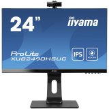IIYAMA Monitor LED XUB2490HSUC-B1 24" ETE IPS, 1920x1080, Webcam 1080P Auto Focus, 13cm Height Adj. Stand, Pivot, 5ms, 250 cd/m², Speakers, HDMI, DisplayPort, USB2.0 port_0