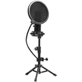 LORGAR Voicer 721, Gaming Microphone, Black, USB condenser microphone with tripod stand and pop filter, including 1 microphone, 1 metal tripod, 1 plastic shock mount, 1 windscreen cap, 2m USB Type C cable, 1 pop filter, 1 tripod mount ring, 154.6x56.1mm_0
