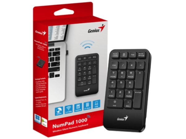 Genius NumPad 1000, wirelesssilent, 2.4 GHz, USB receiverplug and play_0