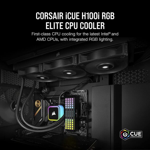 CORSAIR iCUE H100i RGB ELITELiquid CPU Cooler 240mmAM4, AM5, LGA1700_1