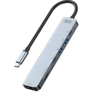 XO USB Type-C Multi-hub 7in1 HDMI, 2x USB 3.0, 2x USB-C, SD/TF_0