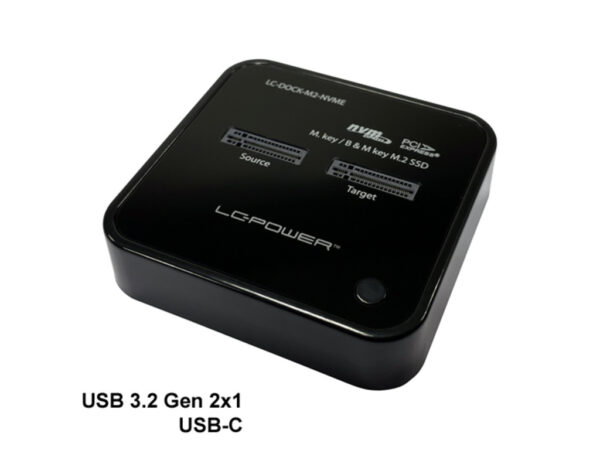 LC-Power Docking station NVMEM.2 SSD, USB-C port, 2x SSD-a,Transfer rate do 10 Gb/s_0
