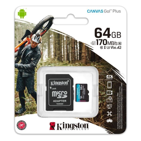 Kingston micro SD 64GBCanvasGoPlusr/w:170MB/s/70MB/s,with adapter_1