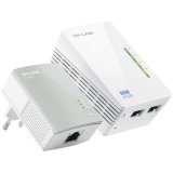 TP-Link TL-WPA4220 KIT AV600 Powerline Wi-FI KIT,300Mbps at 2.4GHz,802.11b/g/n, 600Mbps Powerline,HomePlug AV,2 Fast Ports,Plug and Play, Wi-Fi Clone/ Wi-Fi On(OFF) Button, Pair Button, Reset Button,Twin Pack(1* TL-PA4010 & 1*TL-WPA4220)_0
