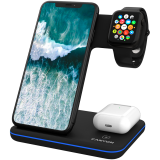CANYON WS-303, 3in1 Wireless charger, with touch button for Running water light, Input 9V/2A, 12V/2A, Output 15W/10W/7.5W/5W, Type c to USB-A cable length 1.2m, 137*103*140mm, 0.195Kg, Black_0