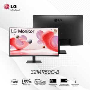 LG 32" Monitor FHD 100Hz31.5",VA,250cd,5ms,1500R,VGA,HDMIx2,AMD FreeSync,Tilt -5 ~ 20,VESA_0