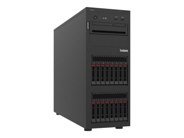 Lenovo ThinkSystem ST250 V2; Tower; 1x Xeon E-2356G(6C 3.2GHz 12MB Cache/80W), 1x32GB, O/B, 2.5" HS (8), 2x RJ-45; RAID 5350-8i, HS 750W Titanium, XCC Enterprise, No DVD, 3 yr warranty_0