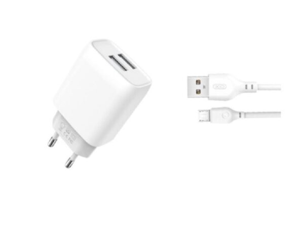 XO 2-port USB wall charger L57 2.4A + lightning kabl 1m, bijela_0
