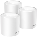 TP-Link Deco X10 (3-pack) AX1500 Whole Home Mesh Wi-Fi 6 System, 300 Mbps at 2.4 GHz + 1201 Mbps at 5 GHz,Internal Antennas, 2× Gigabit Ports (WAN/LAN auto-sensing),Deco App, Router/AP Mode, IPv6, IPTV, Parental Controls, QoS, OFDMA, MU-MIMO, WPA3_0