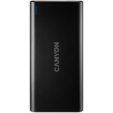 CANYON PB-106 Power bank 10000mAh Li-poly battery, Input 5V/2A, Output 5V/2.1A(Max), USB cable length 0.3m, 140*68*16mm, 0.24Kg, Black_0