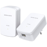 Mercusys MP500KIT AV1000 Gigabit Powerline Starter Kit, 1000 Mbps High-Speed, Advanced HomePlug AV2, 1 x Gigabit Port, Power Saving, Range : 300 Meters over electrical circuit, Powerline Security: 128-bit AES, Plug and Play_0