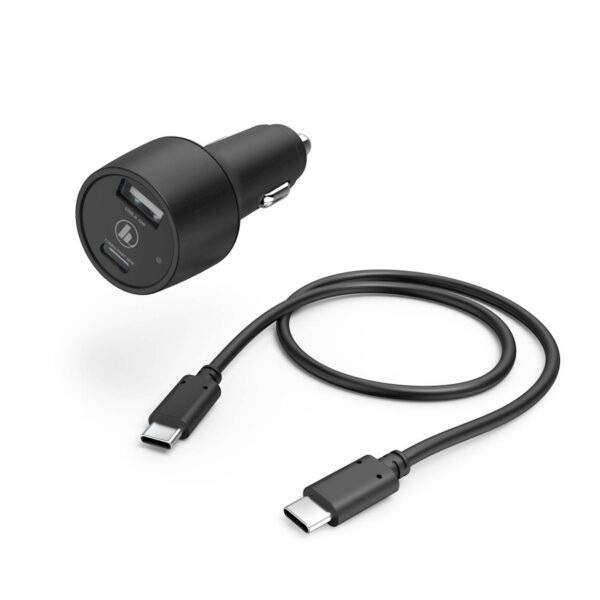 Punja� za auto set HAMA, USB-C, USB-A, 30W, crni_0