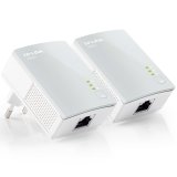 AV600 Powerline Starter Kit, Qualcomm, 1 Fast Port,600Mbps Powerline,Ultra Compact Size, HomePlug AV, Green Powerline, Plug and Play,Pair Button, New PLC Utility,Twin Pack_0