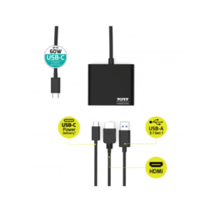 PORT DOCKING MINI TYPE C HDMI + USB3 + USB-C PD, 60 W_0